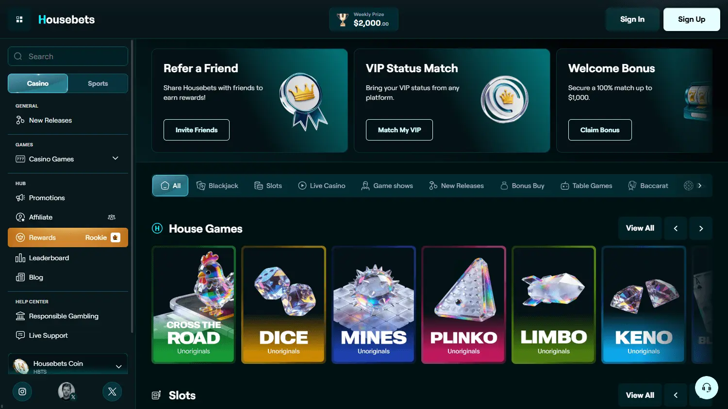 Housebets Sportsbook: Sports Markets and Betting Features image 1