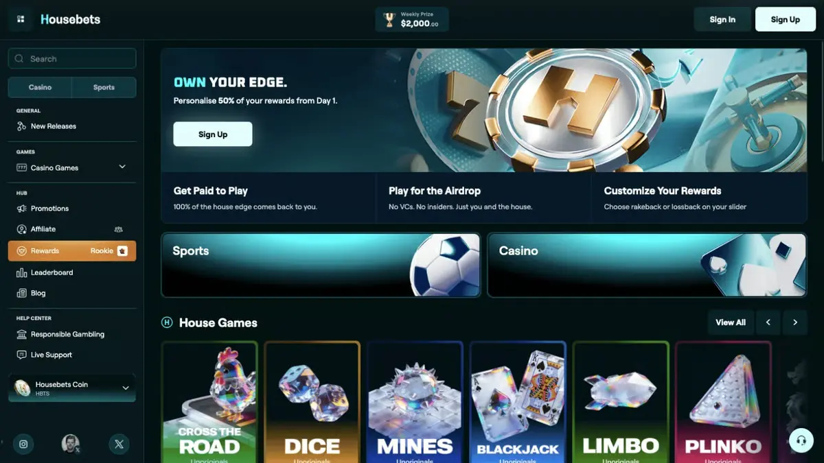Housebets Sportsbook: Sports Markets and Betting Features image 2